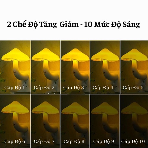 Đèn Ngủ Thông Minh Điều Khiển Từ Xa Đèn Ngủ Led Hình Nấm Decor Phòng Ấm Áp