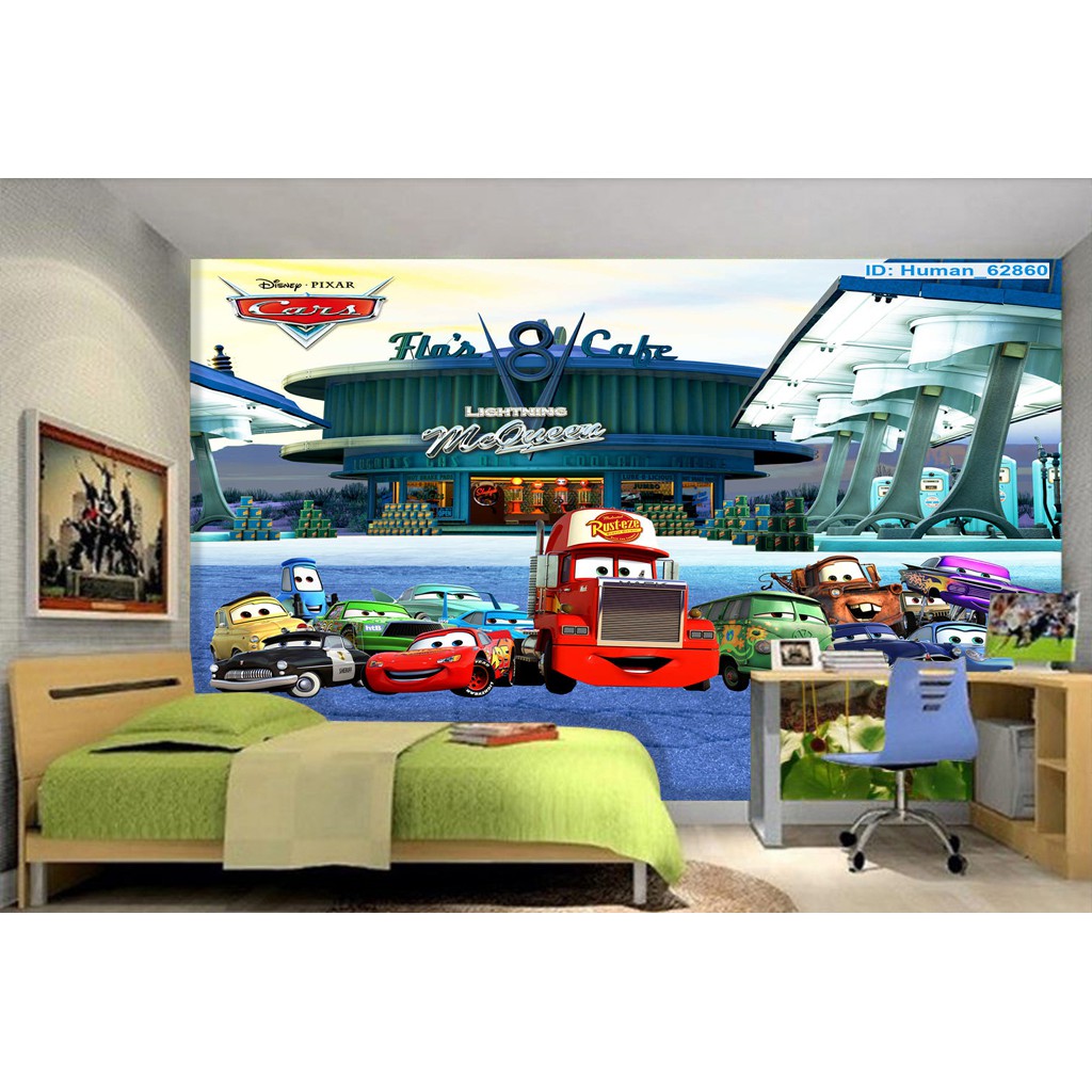 Tranh dán tường 3D xe MC Queen 1 BINBIN TB24 (Có in theo yêu cầu)