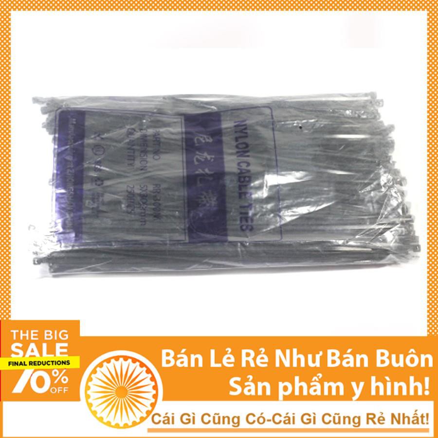 Gói 250PCS Dây Thít Đen 5X300mm