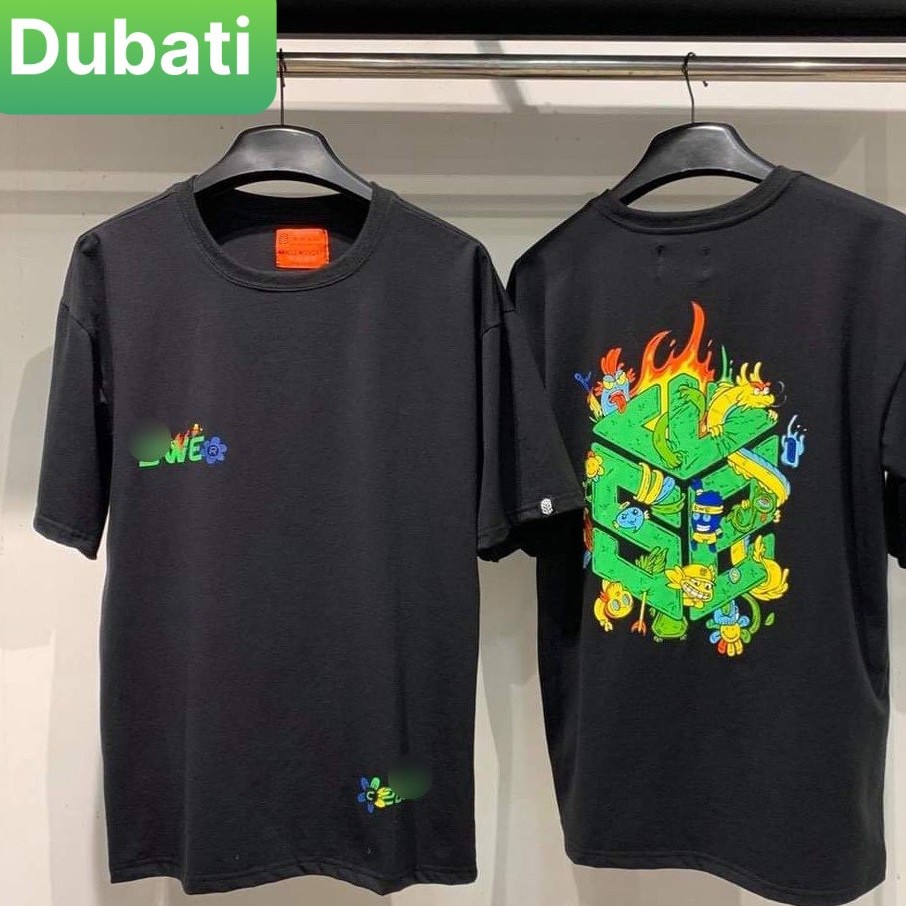 ÁO THUN NAM NỮ PHOM FROM RỘNG LỤC GIÁC RỒNG XANH SIÊU HOT - DUBATI FASHION