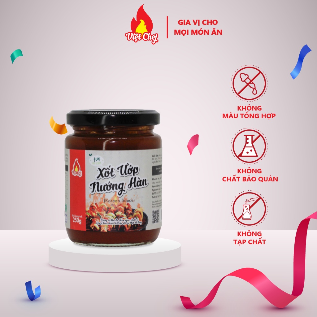 Sốt Ướp Thịt Nướng Hàn Quốc Siêu Ngon, Gia Vị Ướp Đồ Nướng Việt Chef Chuẩn Vị Hàn Cho Món Ăn Thêm Đậm Đà