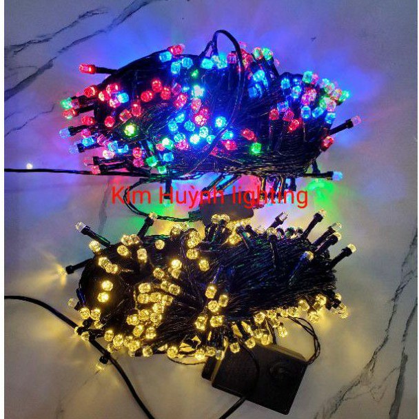 Dây đèn led chớp lục giác kim cương trang trí lễ Tết (cắm điện)