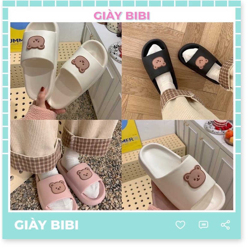 💗MILANO SHOES💗 Dép đế bánh mì hình gấu giá tại kho, đẹp thời trang mẫu mới nhất