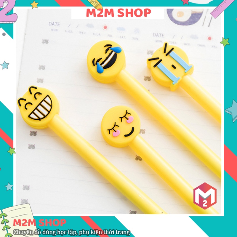 Bút gel nước mực đen ngòi 0.5mm hình cảm xúc cute dễ thương