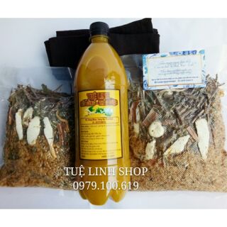 Sét 1 lít cốt gừng, 2 muối thảo mộc tặng 1 đai quấn muối.