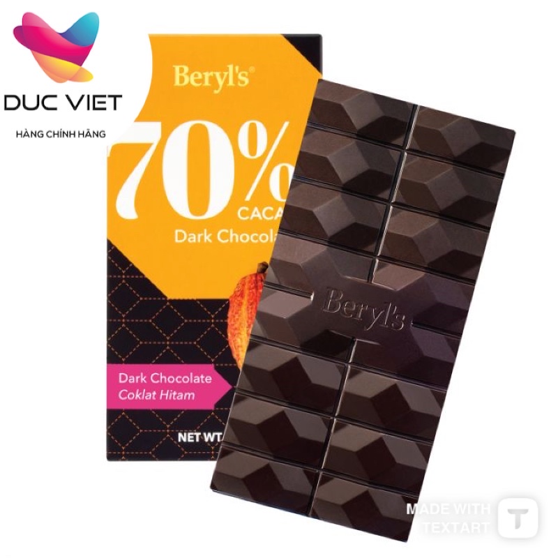 Socola Beryl’s thanh 99%-80%-70% cacao