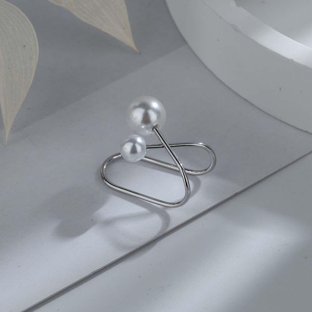 Khuyên Tai Dạng Kẹp Không Cần Lỗ Hình Học Chữ Thập Đính Ngọc Trai|Bông Tai Hình Thánh Giá Bằng Kim Loại Nhiều Màu Sắc Thời Trang Dành Cho Nữ