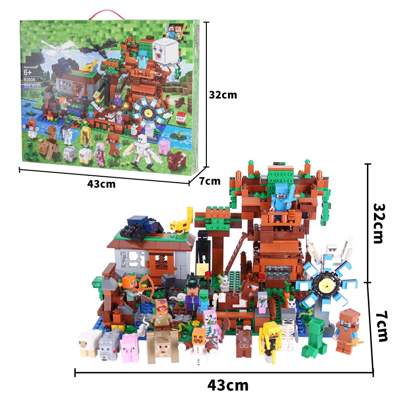 (Có Sẵn) Bộ Lắp ghép Lego Lele Minecraft Nông Trại Vui Nhộn LeLe 33163 63039