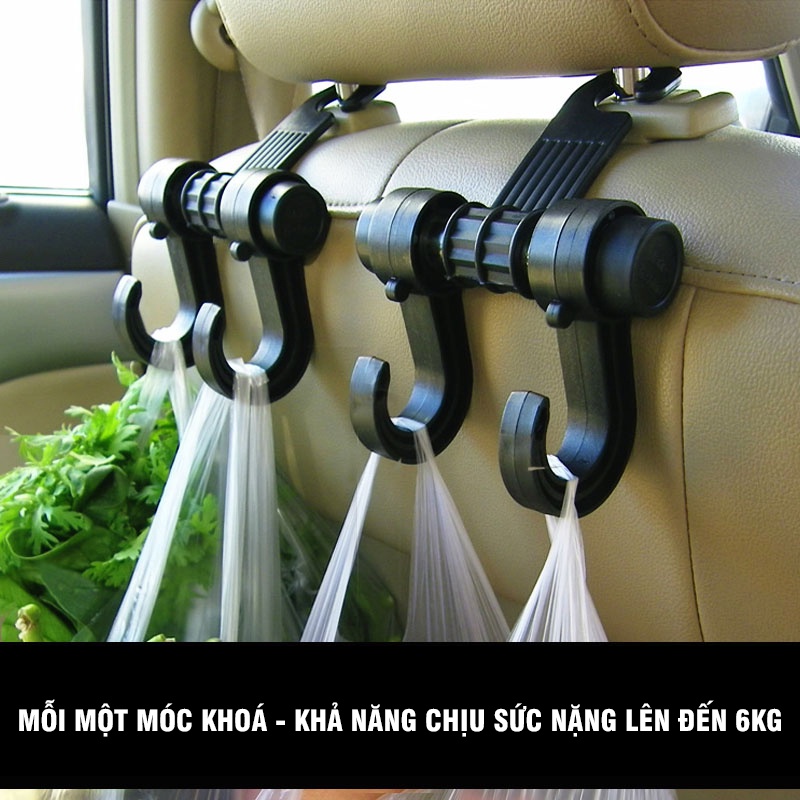 Móc đôi bằng nhựa treo đồ sau lưng ghế ô tô chịu lực nặng giá rẻ