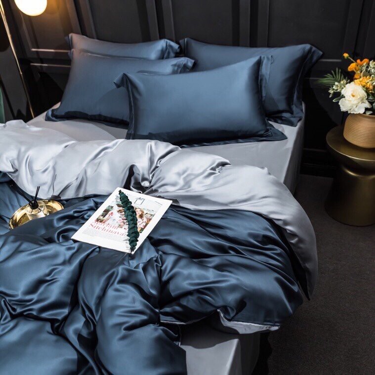 Bộ Chăn Ga Gối Lụa Tencel 100S Cao Cấp Chăn Drap Nhập Khẩu Siêu Sang Xịn Min Mát Sét Chuẩn 04 Món