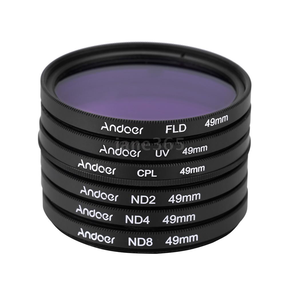 Kính Lọc Tia Cực Tím 49mm Uv+Cpl+Fld+Nd2 Nd4 Nd8 Cho Máy Ảnh Canon Nikon