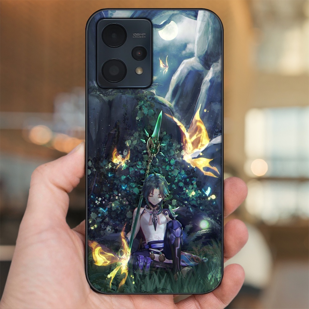 Ốp lưng Realme 9, 9 Pro, 9 Pro Plus viền đen in hình Xiao Genshin Impact