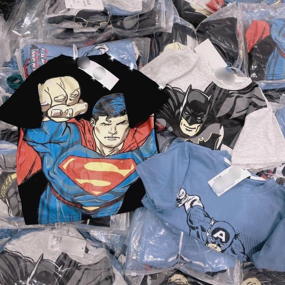 [Mã FAGREEN245 giảm tới 30K đơn 99K] Set 3 Áo Phông Hình Batman. superman cho bé trai