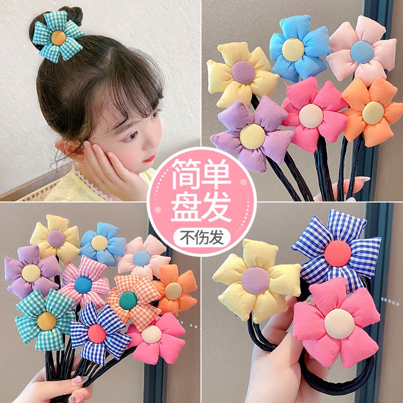 Dây Buộc Tóc Đơn Giản Không Đau Thời Trang Cho Bé Gái - thanh búi  tóc hình hoa cho bé