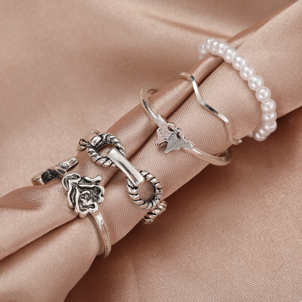 Retro Butterfly Heart-shaped Rings Fashion Bohemian Star Moon Ring Set Luxury Geometry Jewelry Set Accessories