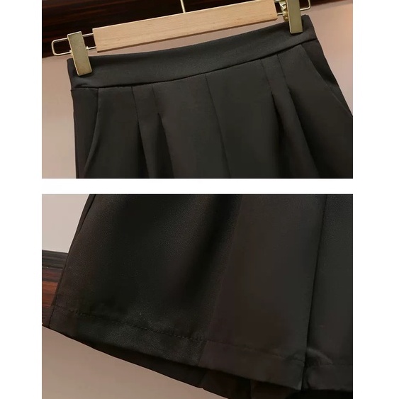 Sét quần short, áo cổ vest tay phồng kèm nịt thiết kế cao cấp thời trang công sở, dự tiệc sang trọng V140 | BigBuy360 - bigbuy360.vn