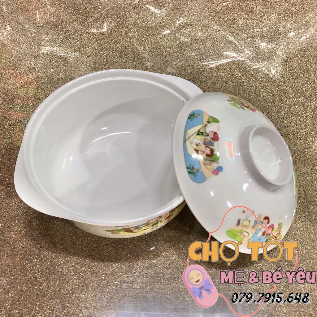 Chén Ăn Dặm Cho Bé Có Nắp Đậy Nhựa Meca Cao Cấp