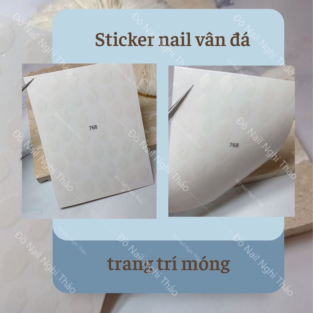 Sticker nail vân đá trang trí móng