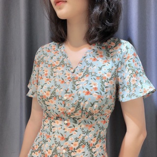 Váy hoa xanh cúc ngọc