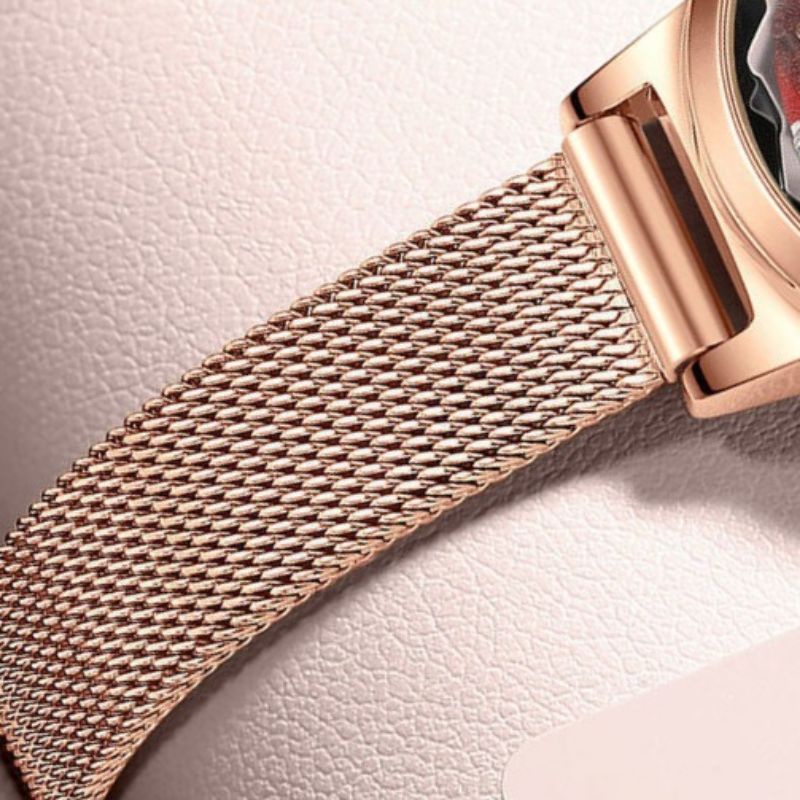 Đồng hồ nữ chính hãng POEDAGAR MTN01 mặt tròn nhỏ đính đá sang trọng màu xanh đỏ