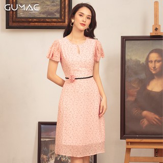 Đầm hoa cổ giọt nước DA457 GUMAC