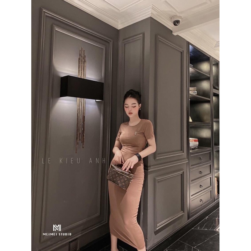 Váy ôm body dáng dài xoắn lưng MSCH2