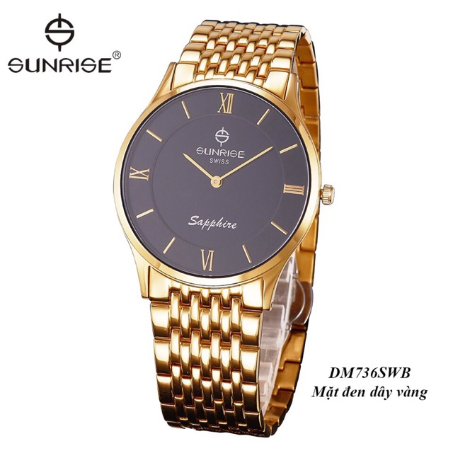 Đồng hồ SUNRISE  DM736SWB nam máy siêu mỏng 2 kim hàng chính hãng.