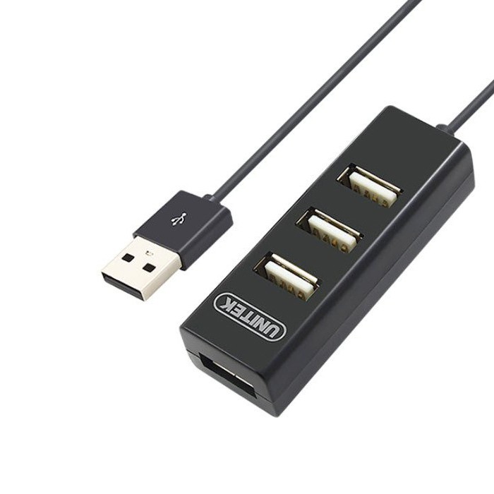 HUB chia cổng USB 2.0 từ 1 ra 4 Unitek Y-2140 - siêu gọn (Đen)