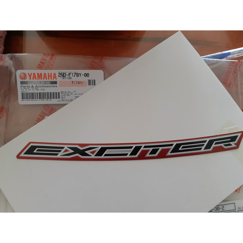 Tem chữ "Exciter" zin chính hãng Yamaha Đen - Đỏ