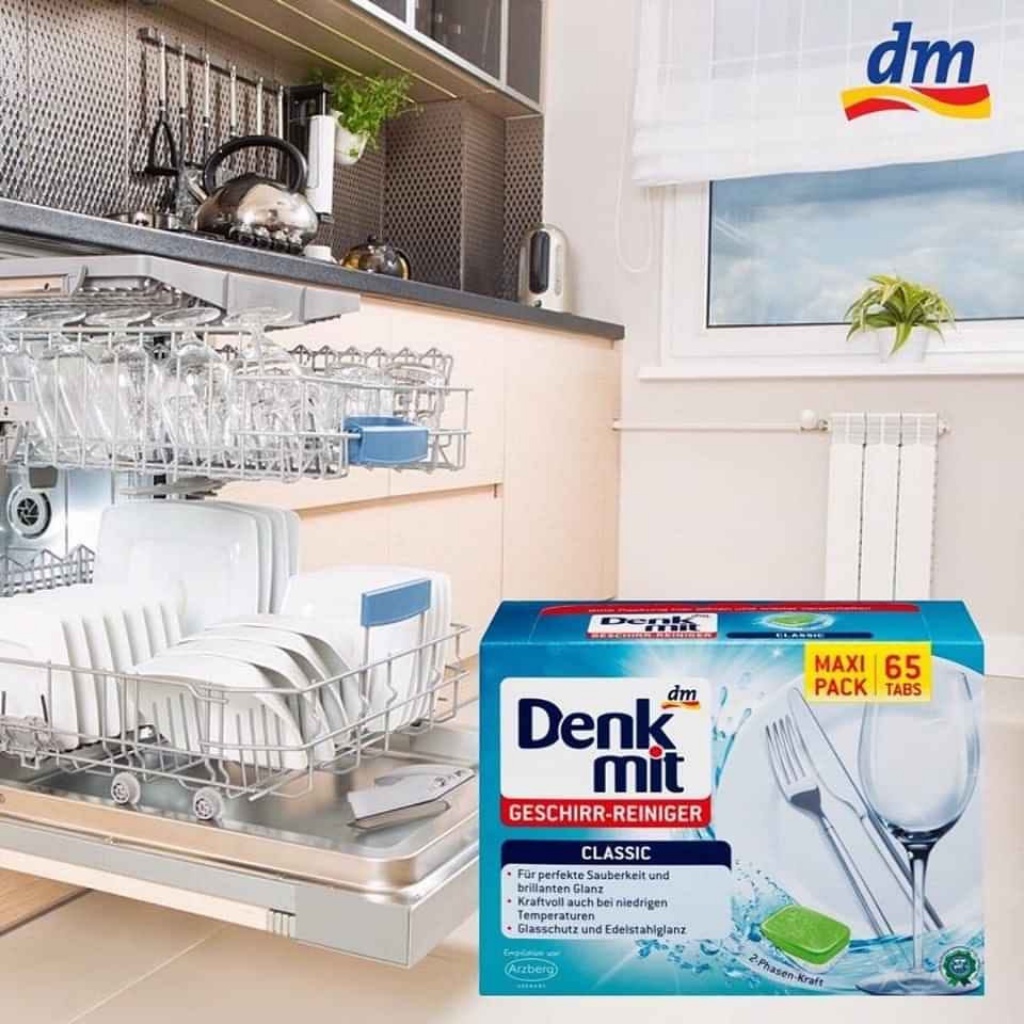 Viên rửa chén bát Denkmit Đức cho mọi loại máy, loại bỏ chất bẩn cứng đầu - Shop Dalavii