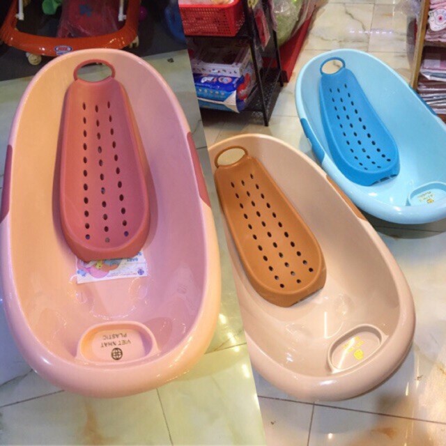 [Free Ship] Chậu Tắm ELip Cao Cấp Hàng Việt Nhật Cho bé. Có Giá Đỡ