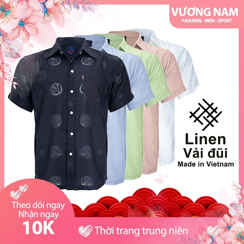 Áo sơ mi đũi nam trung niên ngắn tay cao cấp form rộng họa tiết đẹp VN18D | BigBuy360 - bigbuy360.vn