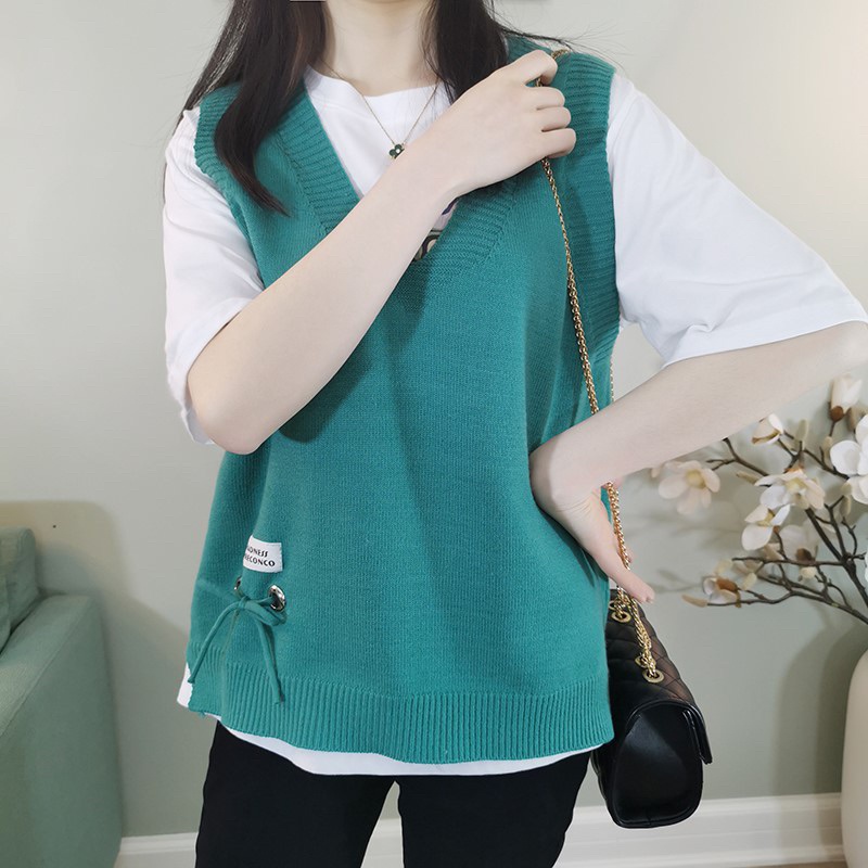 Áo ghi lên len cổ V màu trơn phong cách Hàn Quốc dễ thương GL01 | BigBuy360 - bigbuy360.vn