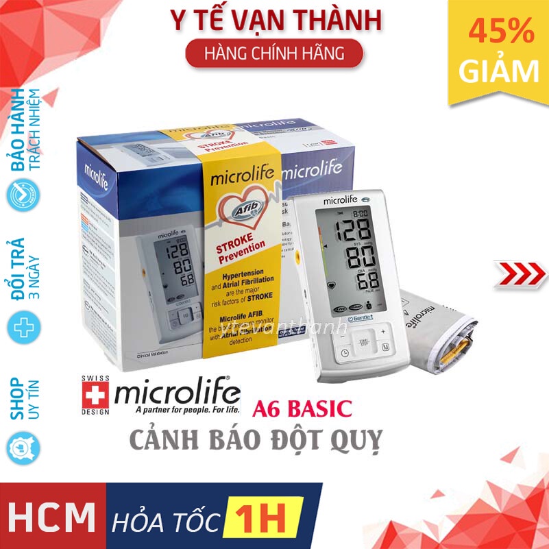 ✅ [CHÍNH HÃNG 100%] Máy Đo Huyết Áp Bắp Tay Microlife A6 Basic (CẢNH BÁO ĐỘT QUỴ) -VT0001