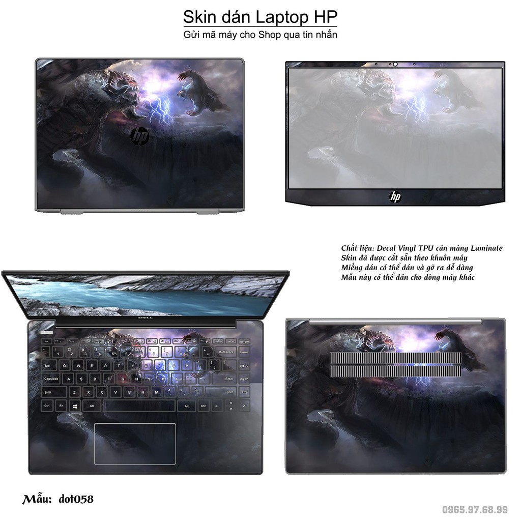 Skin dán Laptop HP in hình Dota 2 nhiều mẫu 10 (inbox mã máy cho Shop)