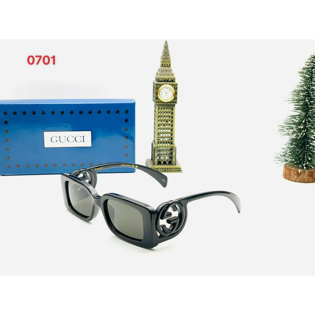 Mắt kính nữ gucci chất liệu acetate gọng chữ nhật màu trắng và màu đen tặng khăn