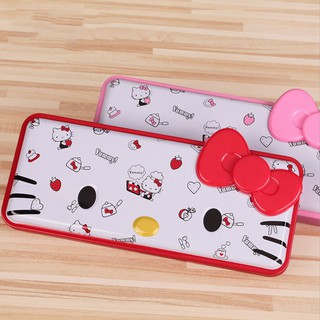 Hộp Đựng Bút Kim Loại Hình Hello Kitty Đính Nơ Xinh Xắn Cho Bé Gái