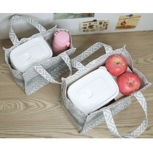 Túi đựng cơm trưa, túi đựng thức ăn Vintage cao cấp chất liệu chống thấm nước, có 2 kích thước để lựa chọn-LP