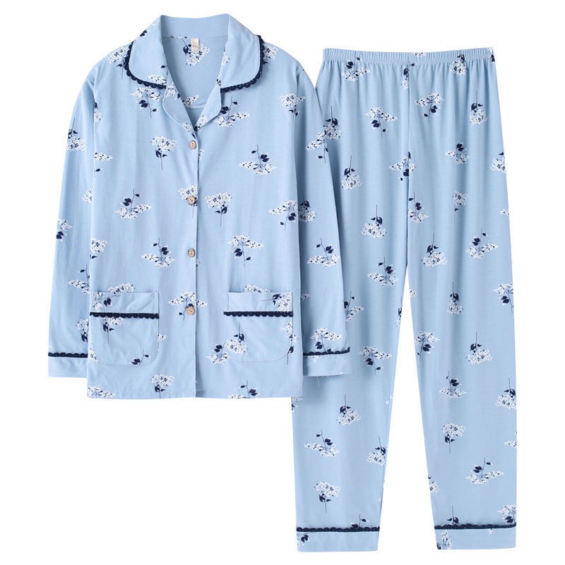 Đồ lót✱∈pyjama, các mẫu mùa xuân và thu cho nữ, bộ đồ mặc nhà cotton dài tay nữ hè, đông mỏng quần áo