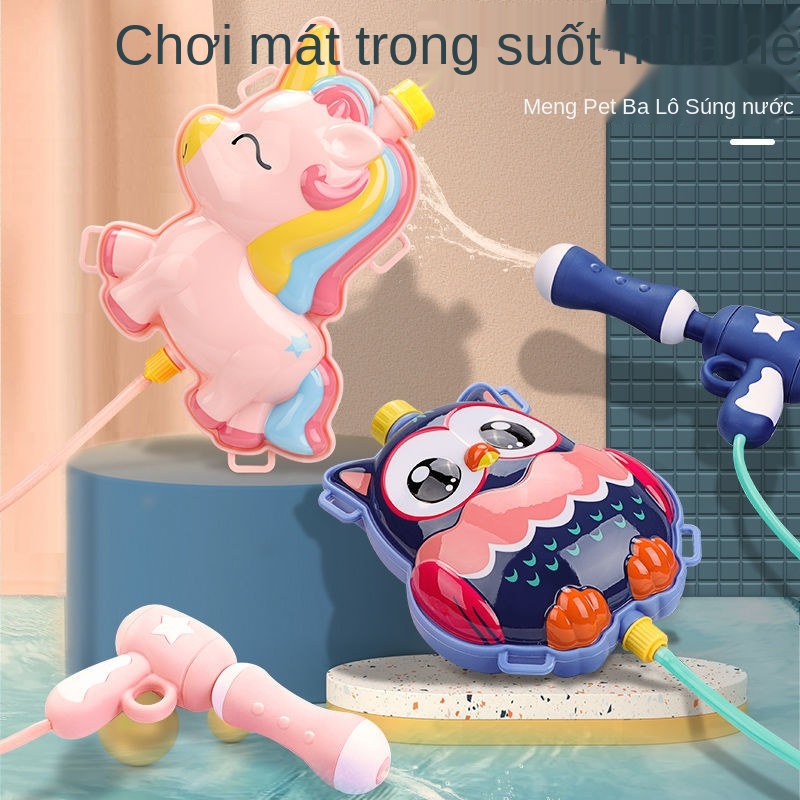 Súng nước trẻ em ba lô cho bé trai và gái Loại kéo lớn -đồ chơi trò năng suất