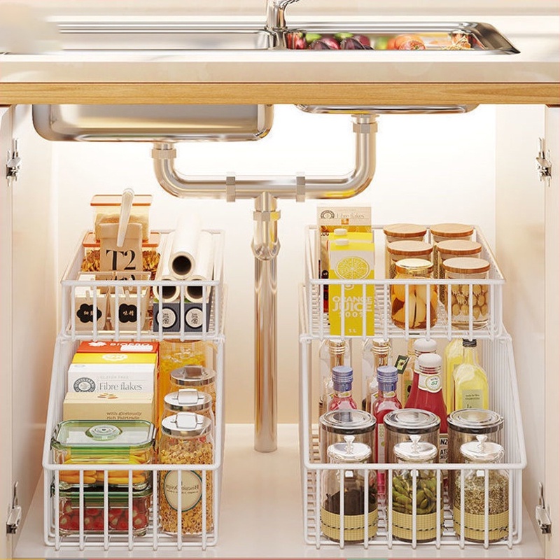 Khay Đựng Chén Đĩa Sắp Xếp Gọn Gàng Tiết Kiệm Không Gian Cho Tủ Lạnh Nhà Bếp