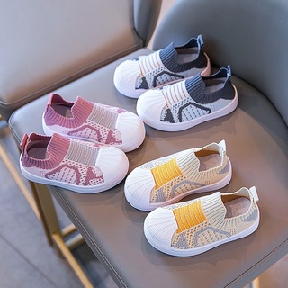 Giày lười cho bé trai & bé gái cổ chun đế bệt phong cách canvas chống trơn trượt hiệu quả