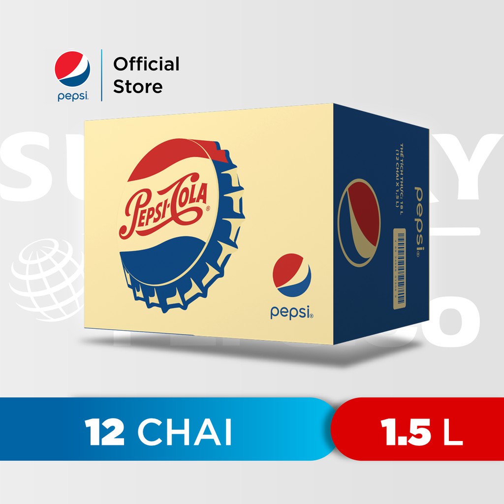 [HỎA TỐC-HN&amp;HCM]Thùng 12 Chai Nước Ngọt Có Gaz Pepsi (1,5L/chai)