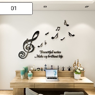 Giấy Dán Tường 3D Hình Nốt Nhạc