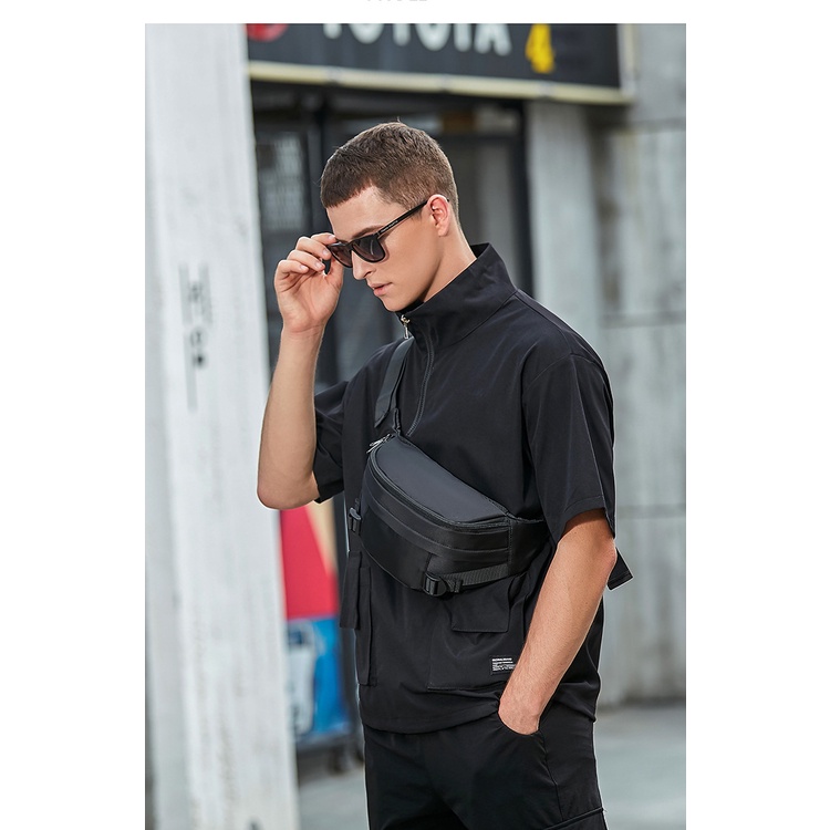 Túi đeo hông thể thao cỡ lớn chống thấm nước phong cách Nhật Bản thời trang cho nam | BigBuy360 - bigbuy360.vn