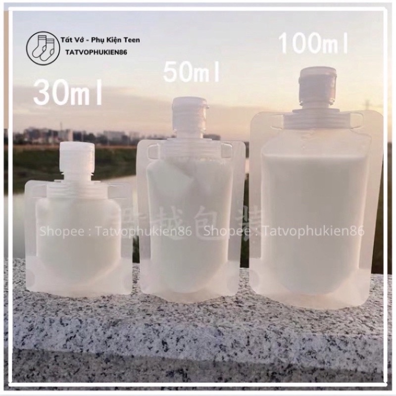 Sét 3 Chai chiết mỹ phẩm 30ml/ 50ml/100ml dầu gội,sữa tắm FREESHIPTúi chiết mỹ phẩm du lịch mini chống nước