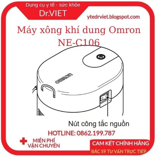 Máy xông khí dung Omron NE-C106 10ml nhỏ gọn, dễ thao tác - Thích hợp xông tại nhà các bệnh về đường hô hấp-DrViet