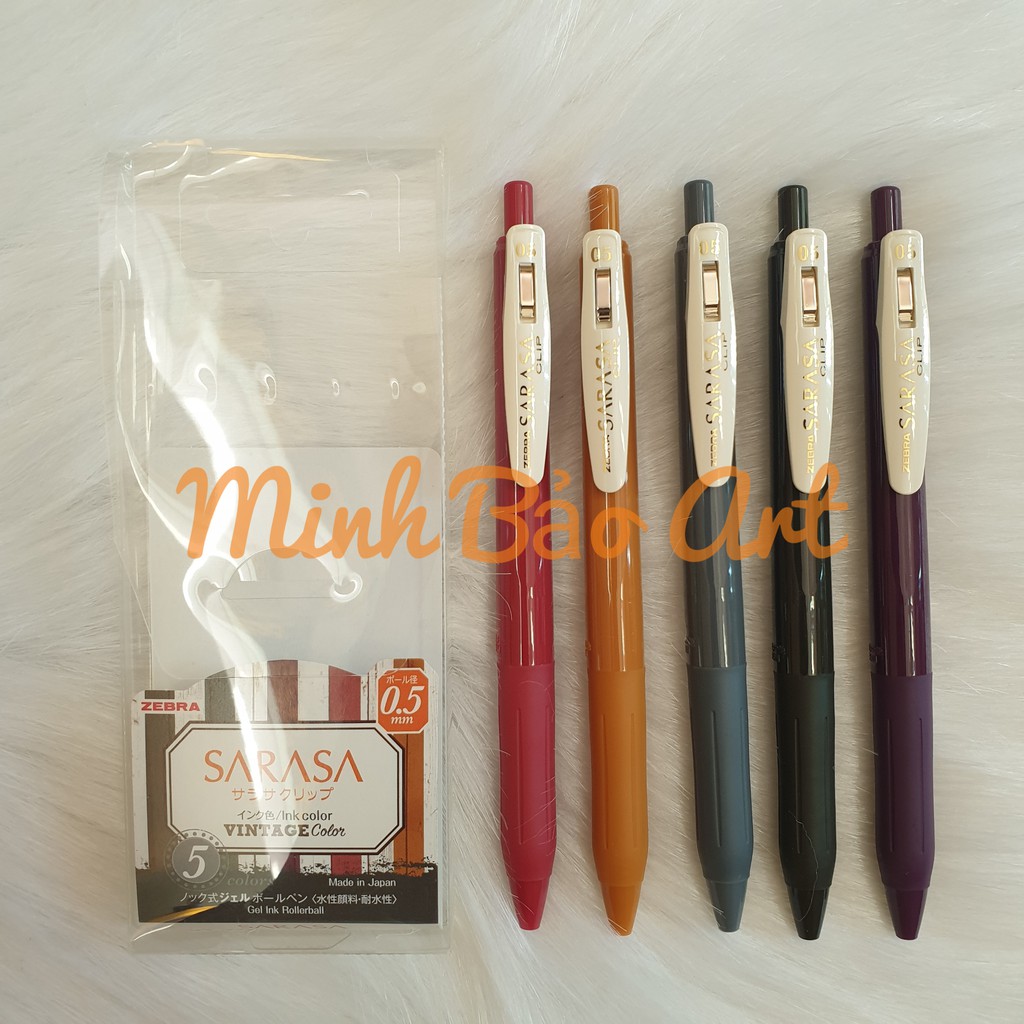 BỘ 5 BÚT GEL SARASA CLIP 0.5MM SET VINTAGE