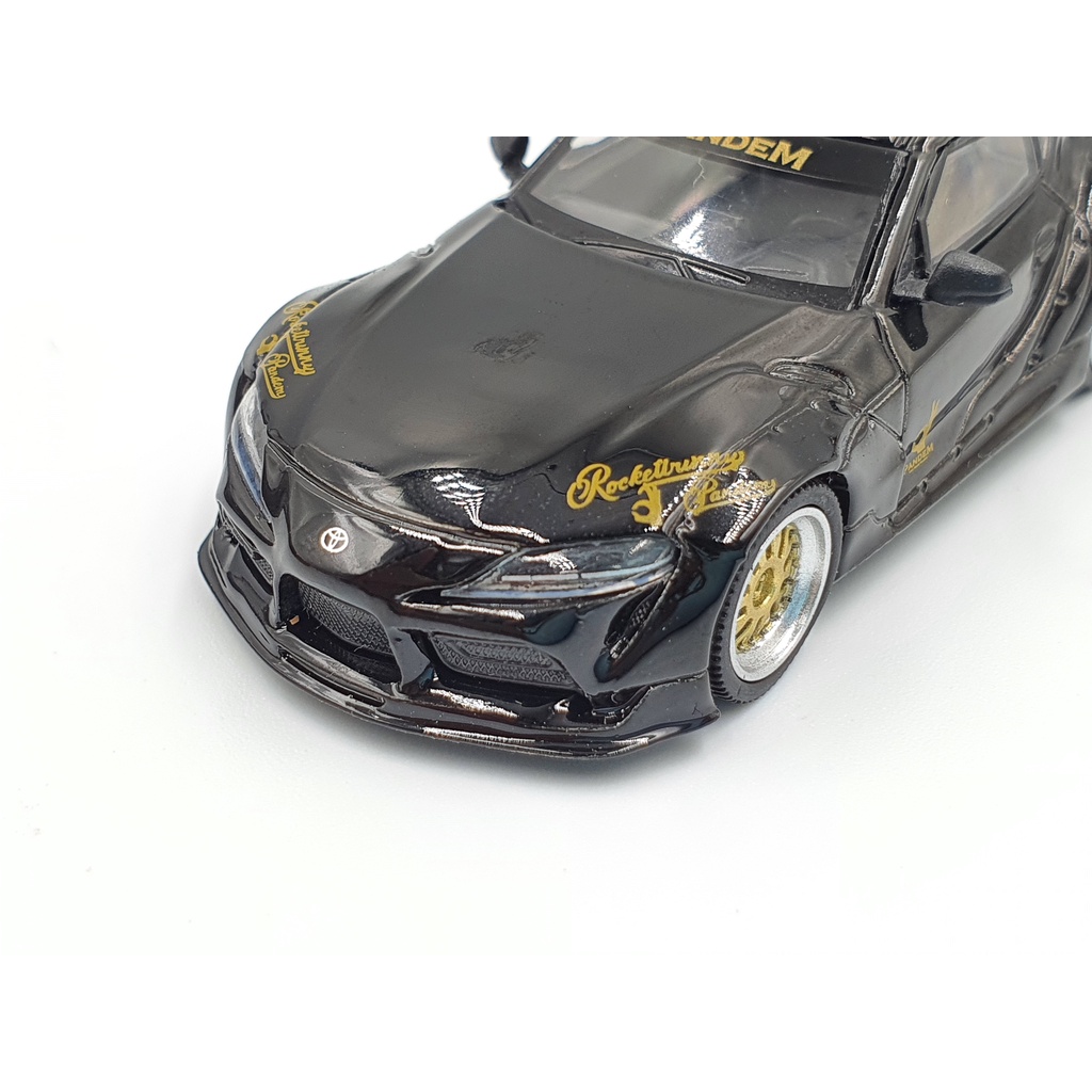 Xe Mô Hình Pandem Toyota GR Supra V1.0 Black LHD 1:64 Mini GT (Đen)