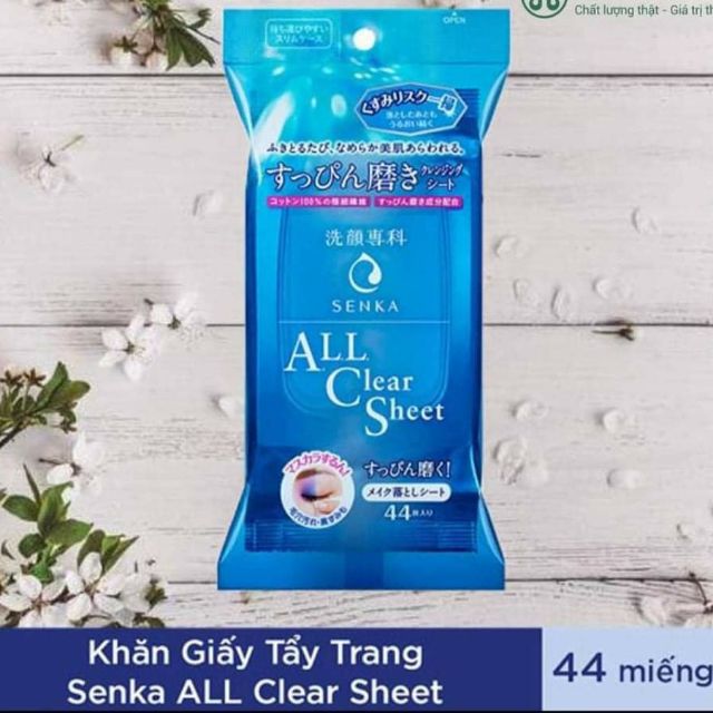 Khăn giấy tẩy trang senka cleansing sheet bịch 44 miếng